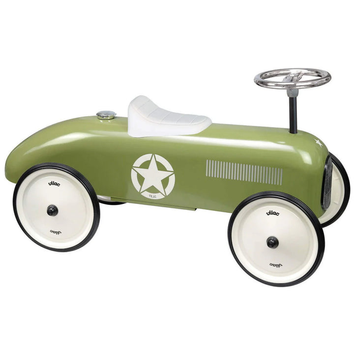 Vilac Classic Ride On Metal Car - Khaki Green