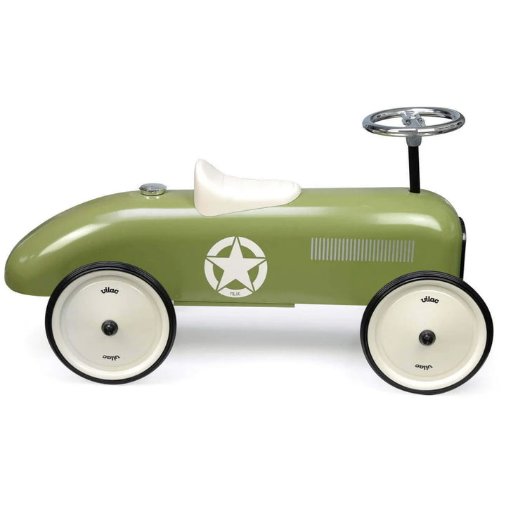 Vilac Classic Ride On Metal Car - Khaki Green