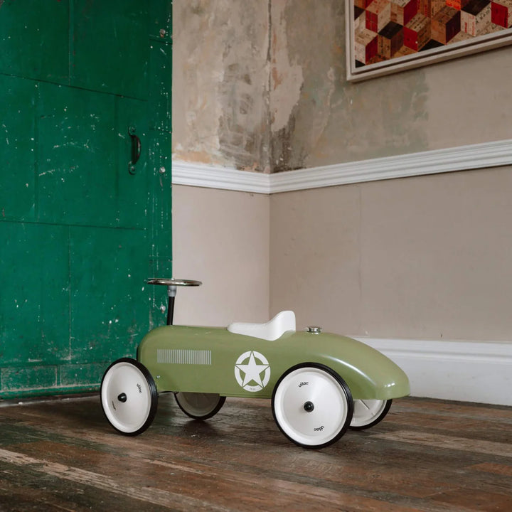 Vilac Classic Ride On Metal Car - Khaki Green