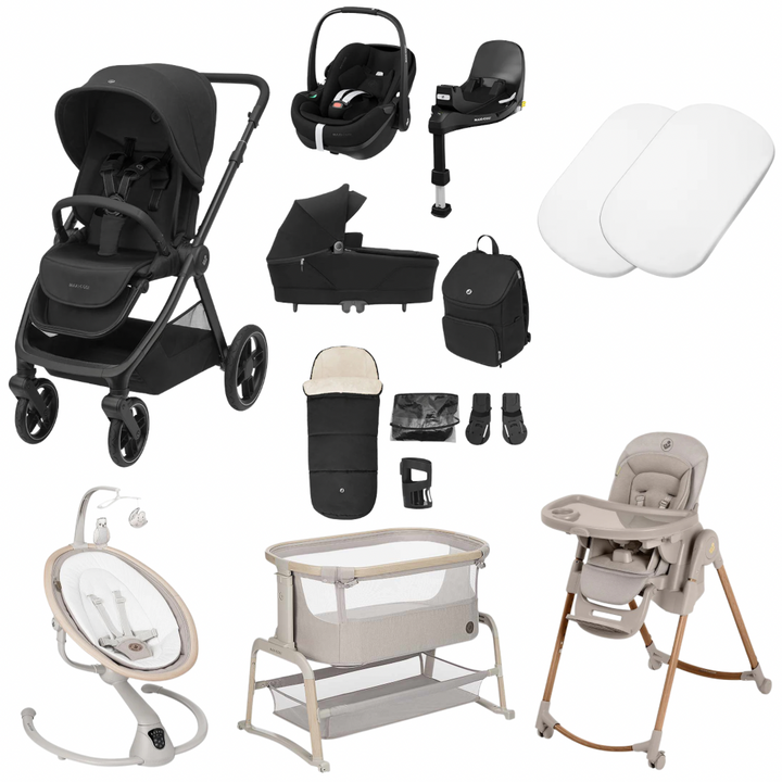 Maxi-Cosi Oxford+ Premium Travel System + Home Premium Bundle - Twillic Black