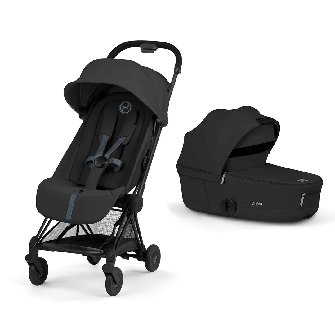 Cybex COŸA Comfort + Foldable Carrycot Matt Black - Sepia Black (2026 Model)