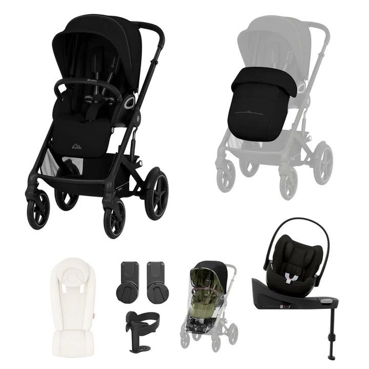 Cybex Talos S Lux 10-Piece Cloud G Travel System Bundle - Moon Black