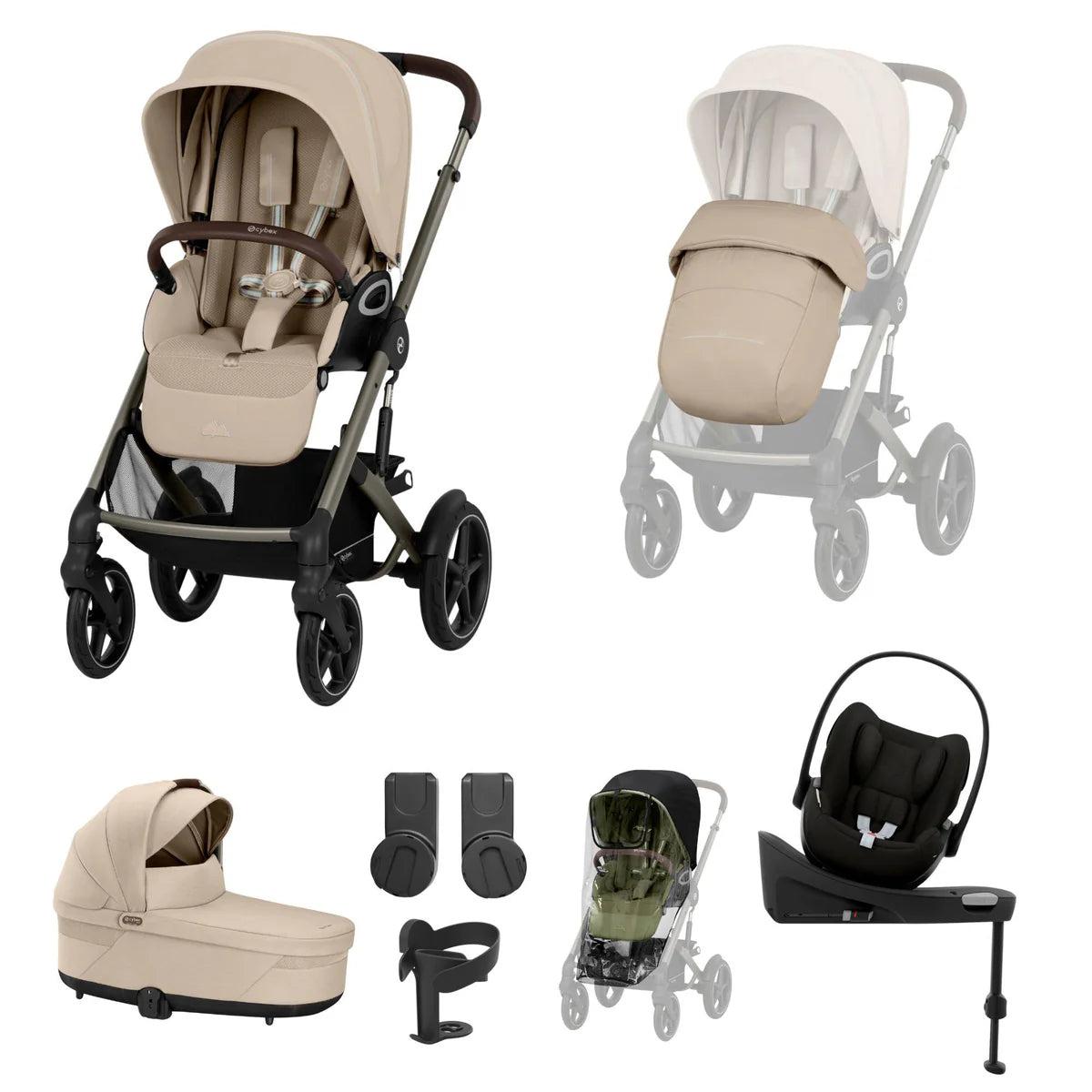 Cybex Talos S Lux 10-Piece Cloud G Travel System Bundle - Almond Beige