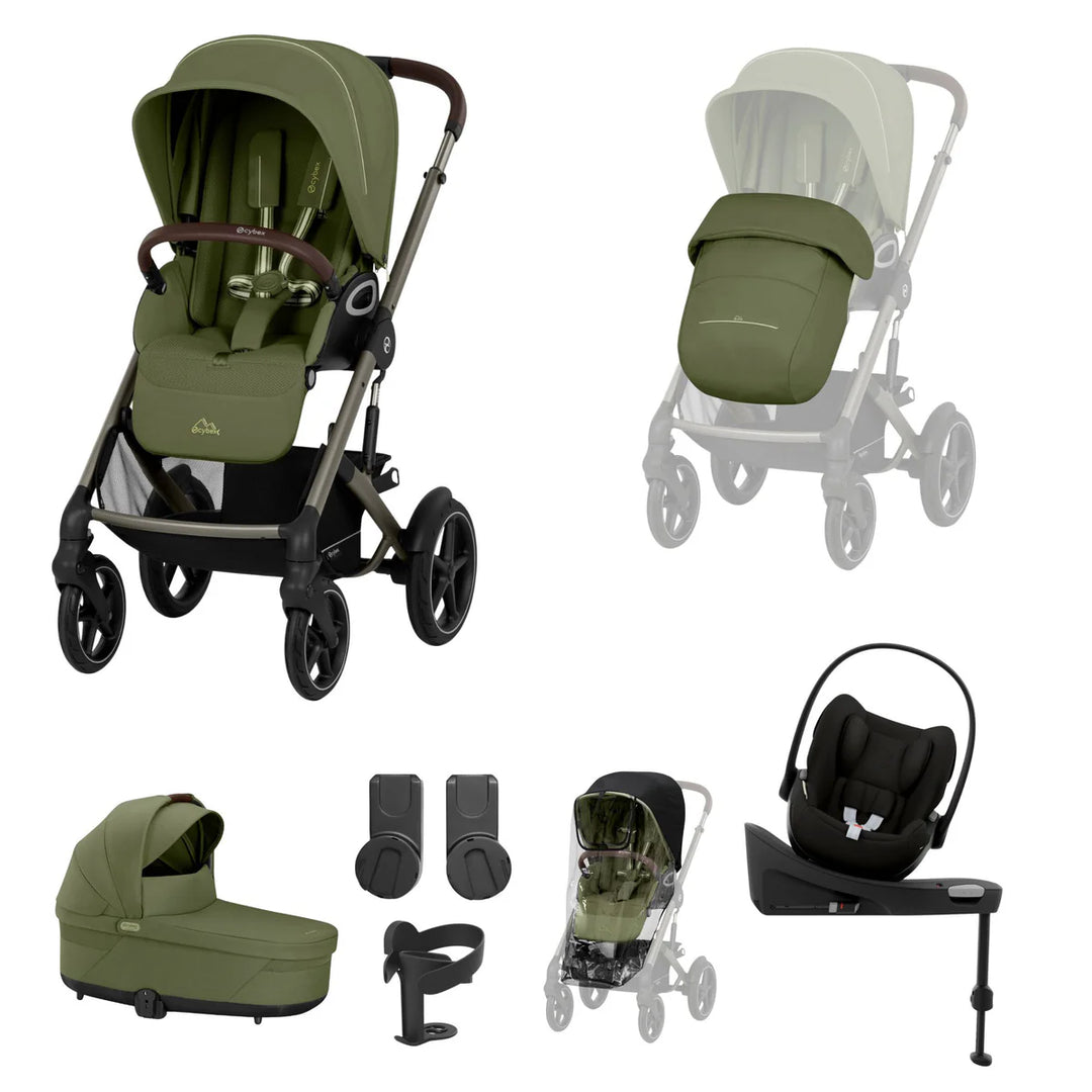 Cybex Talos S Lux 10-Piece Cloud G Travel System Bundle - Moss Green
