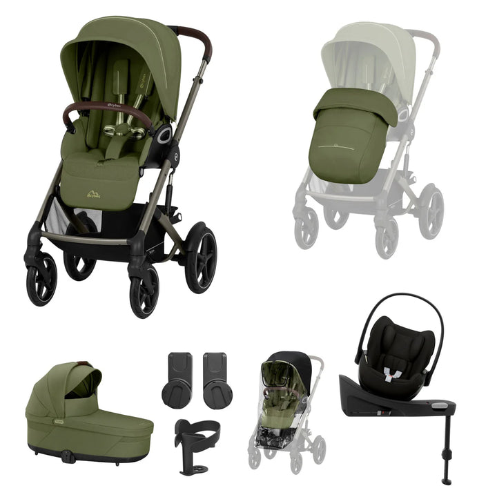 Cybex Talos S Lux 10-Piece Cloud G Travel System Bundle - Moss Green