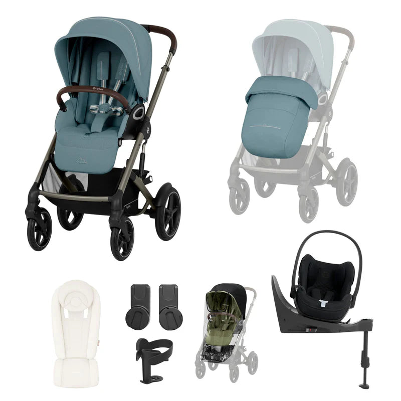 Cybex Talos S Lux 10-Piece Cloud T Travel System Bundle - Stormy Blue