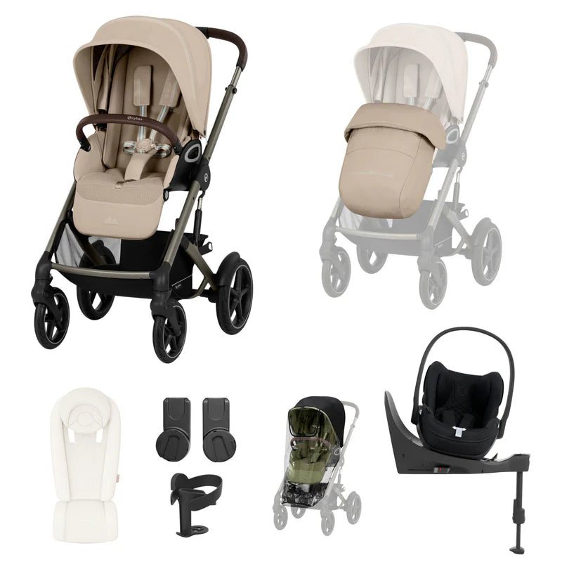 Cybex Talos S Lux 10-Piece Cloud T Travel System Bundle - Almond Beige
