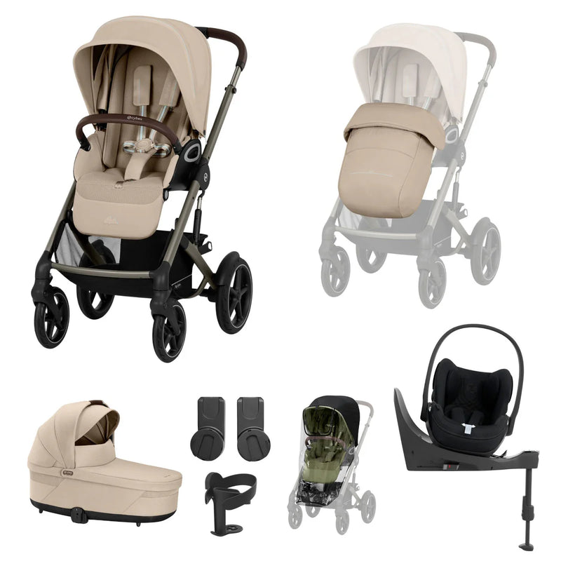 Cybex Talos S Lux 10-Piece Cloud T Travel System Bundle - Almond Beige