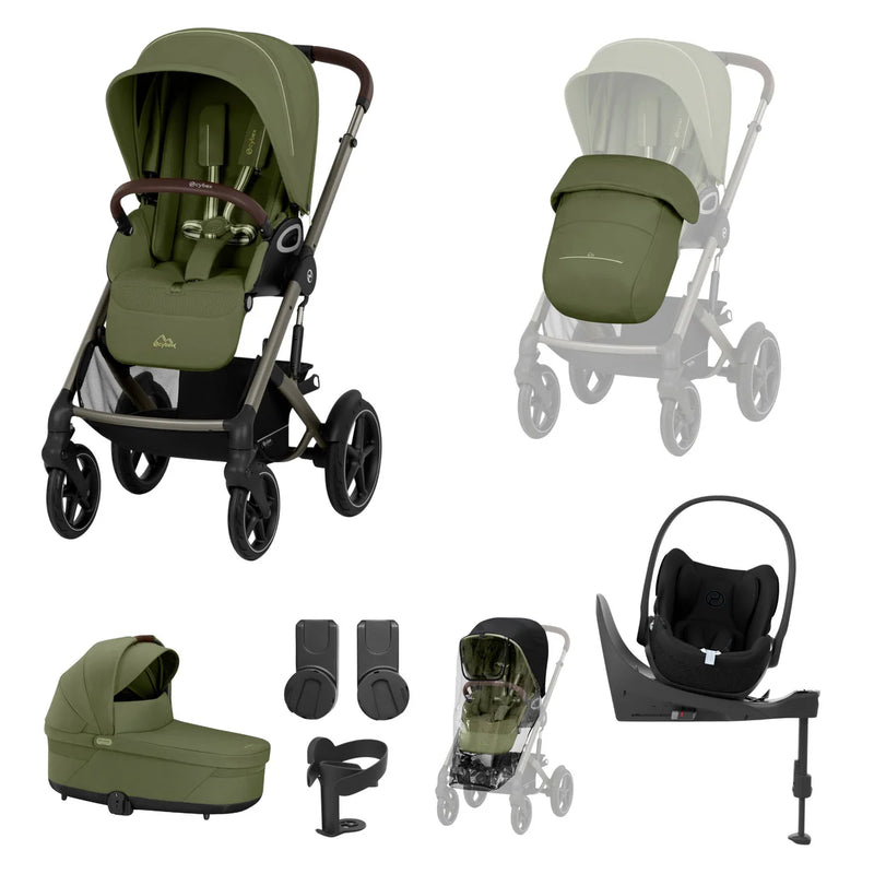 Cybex Talos S Lux 10-Piece Cloud T Travel System Bundle - Moss Green