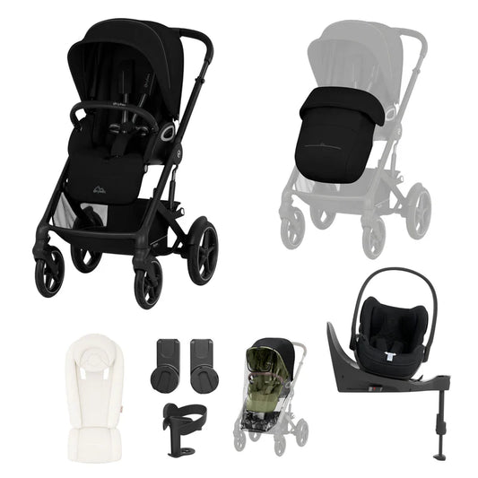 Cybex Talos S Lux 10-Piece Cloud T Travel System Bundle - Moon Black