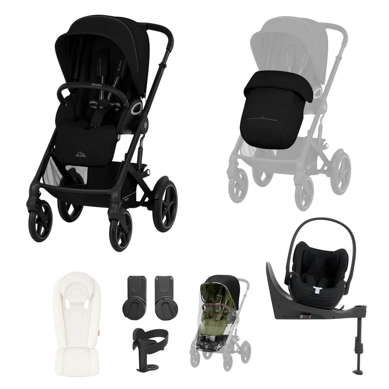 Cybex Talos S Lux 10-Piece Cloud T Travel System Bundle - Moon Black