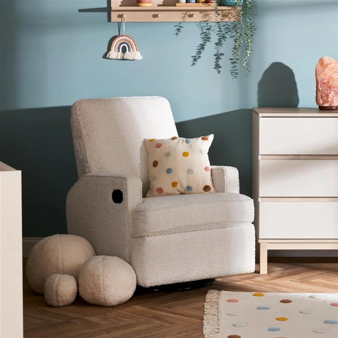 Obaby Madison Swivel Glider Recliner Chair Boucle Style