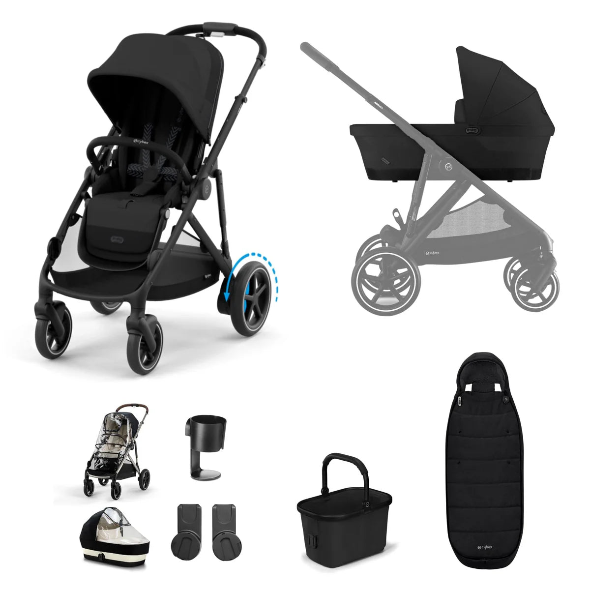 Cybex eGazelle S 9 Piece Bundle - Black/Moon Black