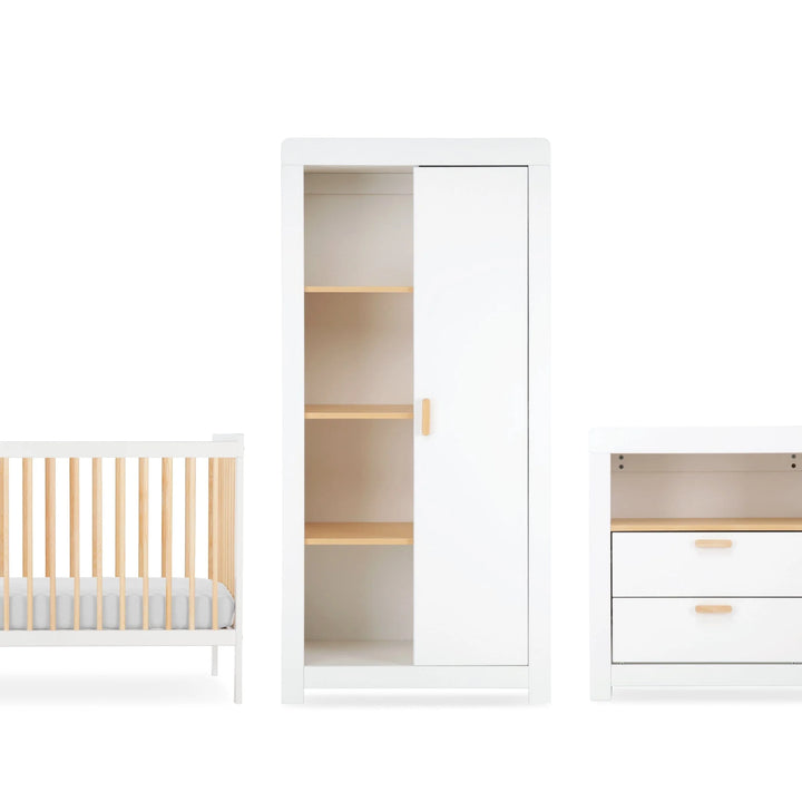 Cuddleco Nola 3 Piece Nursery Furniture Set - White & Natural