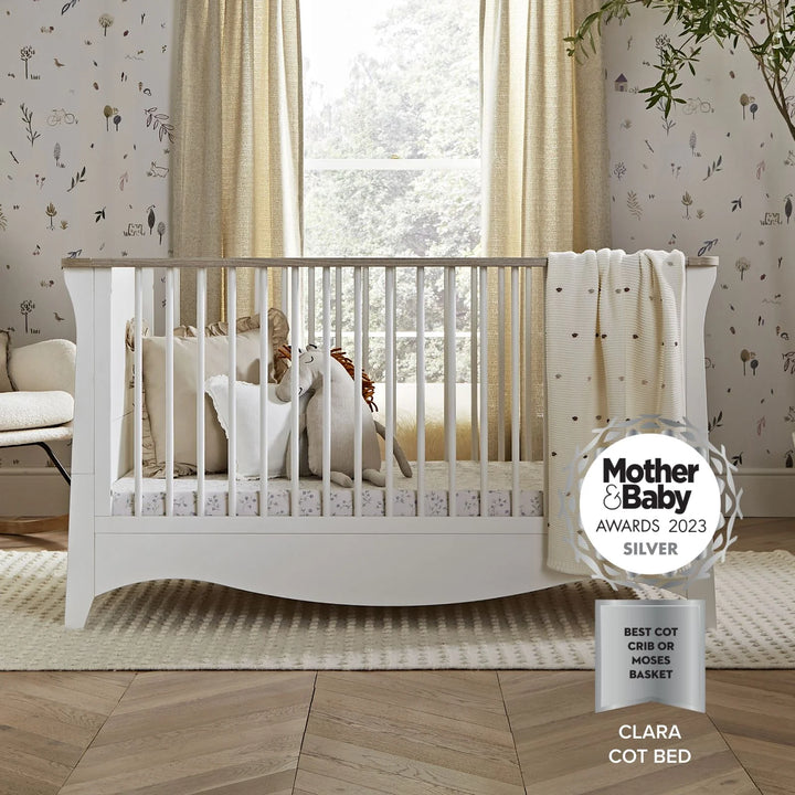 Cuddleco Clara Cot Bed - White & Ash