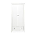 CuddleCo Clara 2 Door Double Wardrobe - White COLLECTION OR LOCAL DELIVERY ONLY