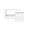 CuddleCo Clara 2 Piece Nursery Furniture Set (Cot Bed & Dresser) - White & Ash