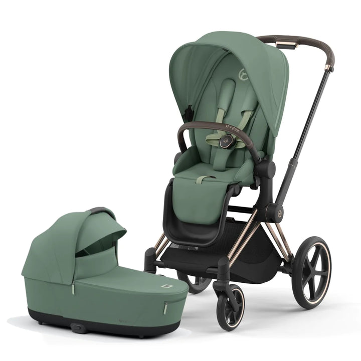 Cybex Priam Pushchair & Lux Carrycot - Leaf Green & Rose Gold