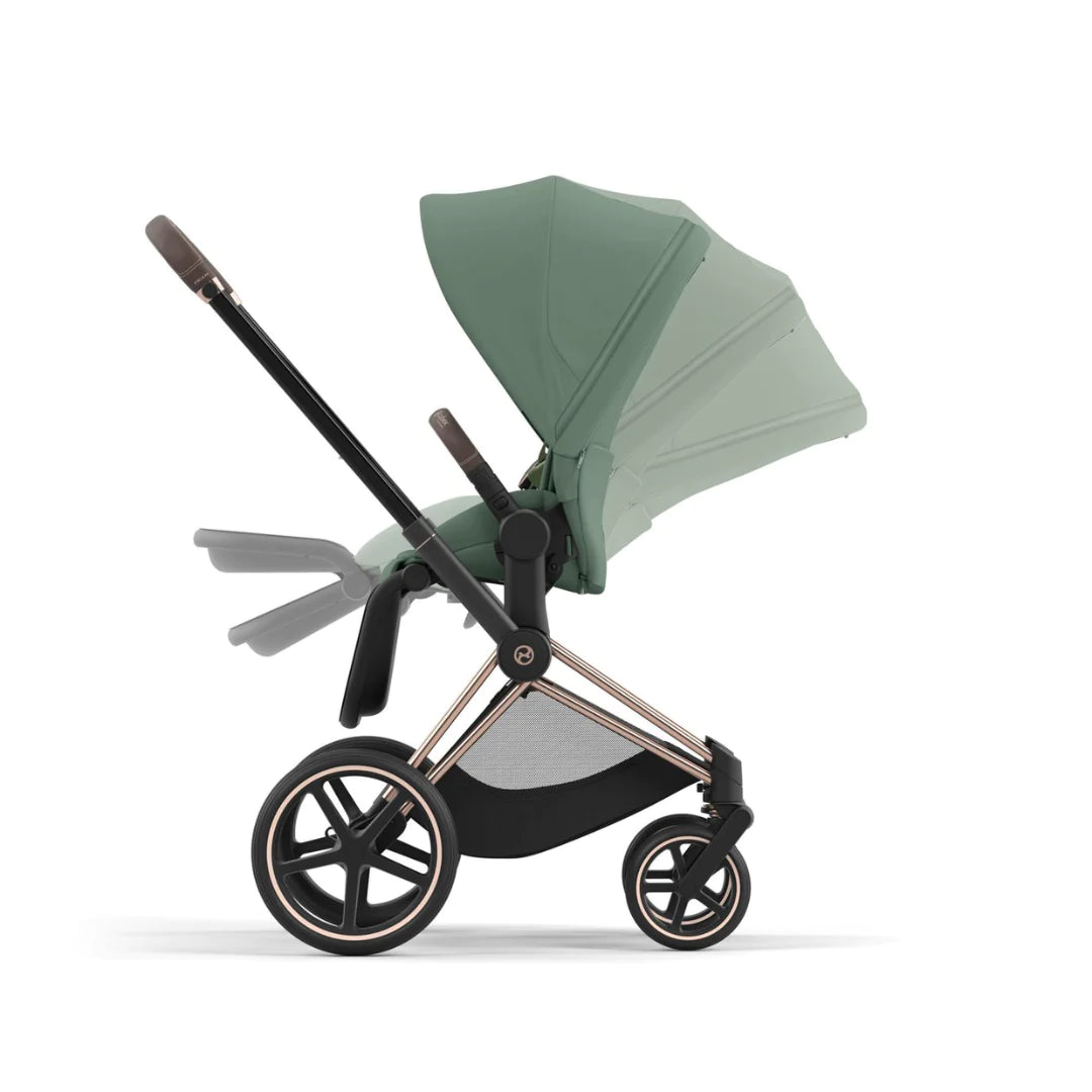 Cybex Priam Pushchair & Lux Carrycot - Leaf Green & Rose Gold