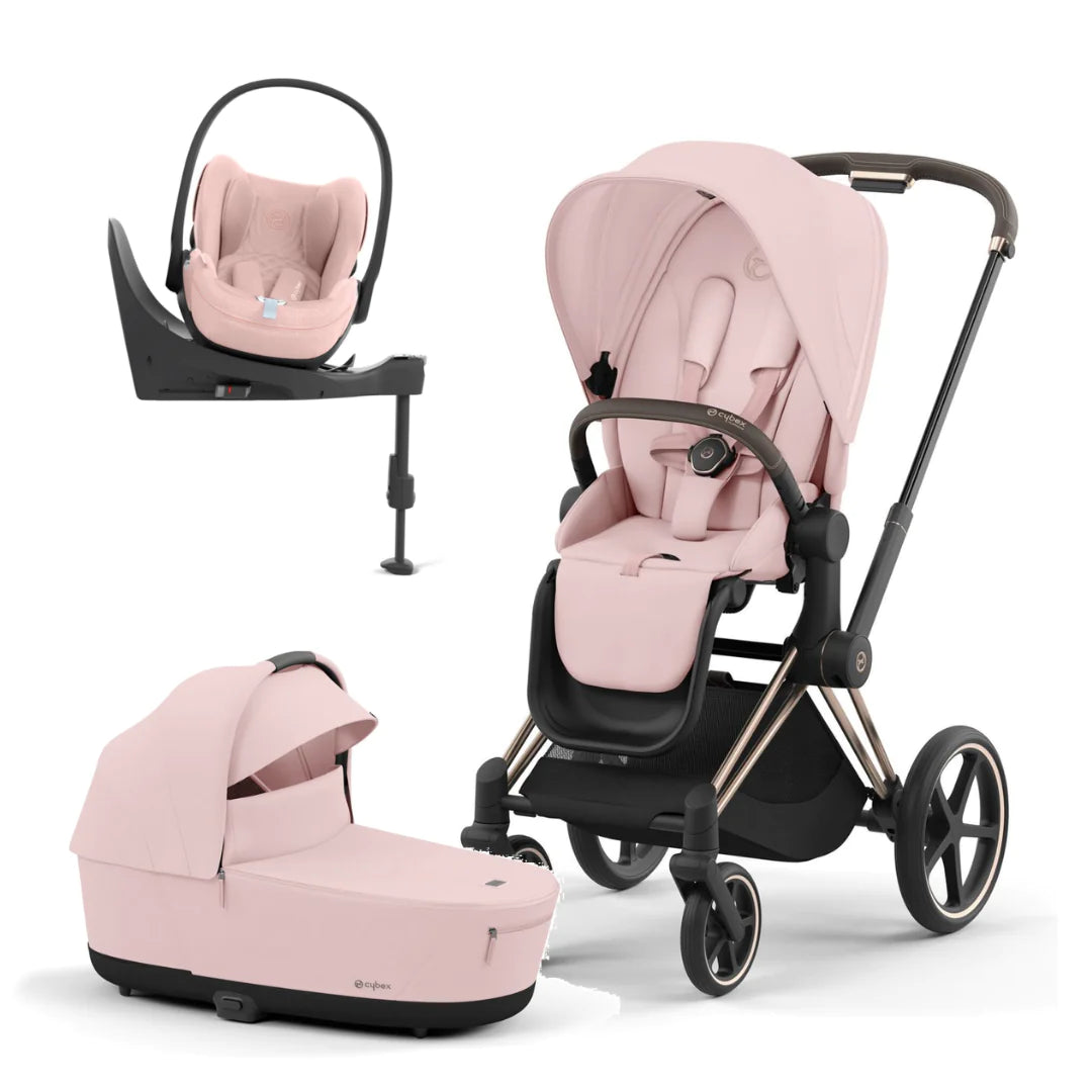 Cybex Priam Pushchair & Cloud T Travel System - Peach Pink & Rose Gold