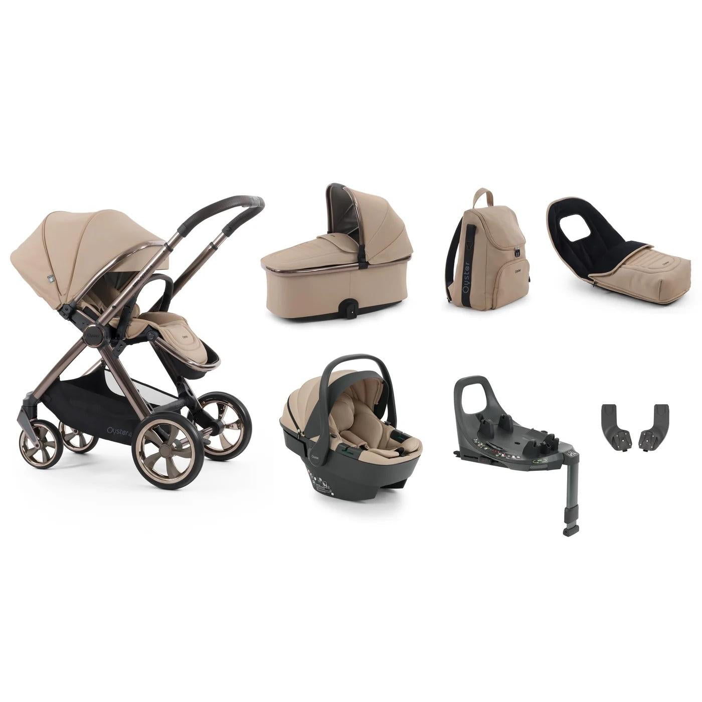 Oyster4 Luxury Travel System Bundle Inc Capsule 360 Car Seat - Fawn