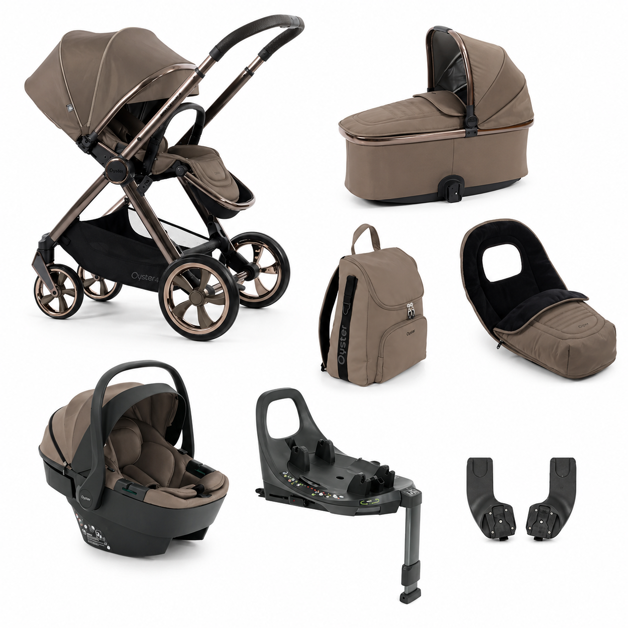 Oyster4 Ultimate Travel System & Home Baby Bundle - Mink