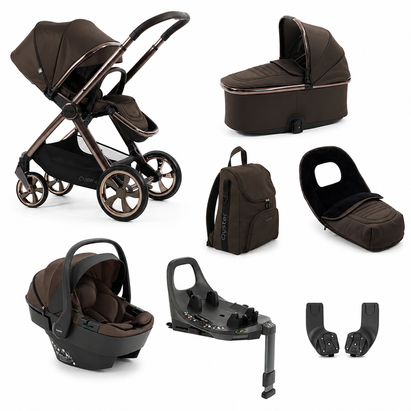 Oyster4 Luxury Travel System Bundle Inc Capsule 360 Car Seat - Chocolate Velvet
