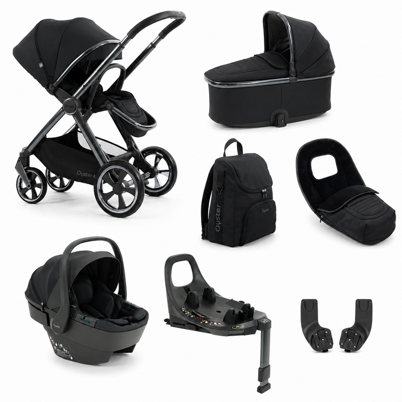 Oyster4 Luxury Travel System Bundle Inc Capsule 360 Car Seat - Carbonite