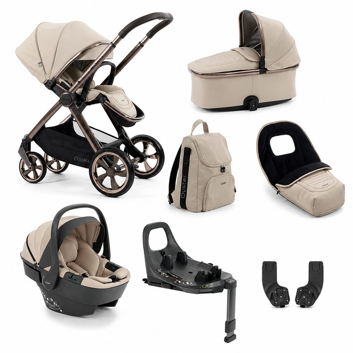 Oyster4 Luxury Travel System Bundle Inc Capsule 360 Car Seat - Buttermilk
