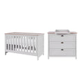 Tutti Bambini Verona 2 Piece Room Set (Cot Bed And Dresser) - Dove Grey/Oak