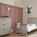 Tutti Bambini Verona 2 Piece Room Set (Cot Bed And Dresser) - Dove Grey/Oak
