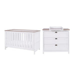 Tutti Bambini Verona 2 Piece Room Set (Cot Bed And Dresser) + Under Drawer - White/Oak