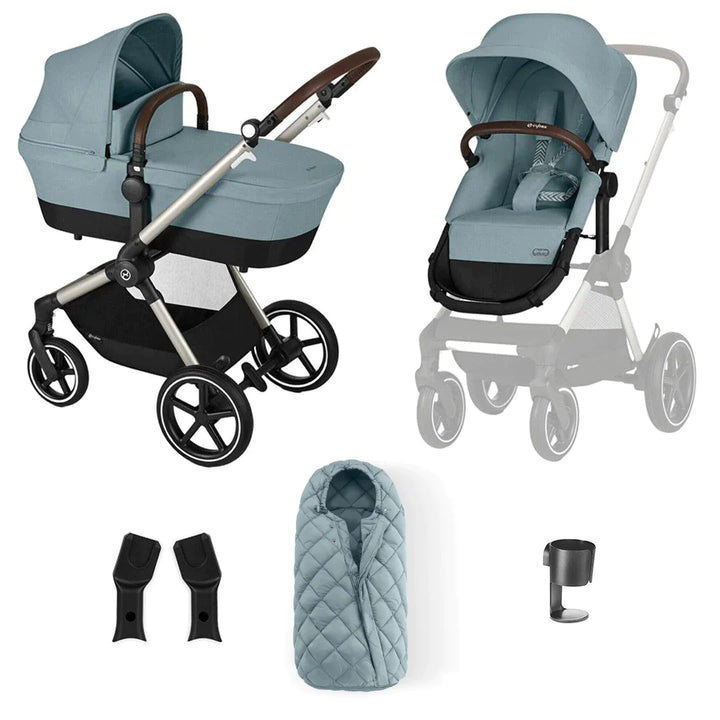 Cybex Eos Pushchair & Cloud T Car Seat Bundle - Sky Blue