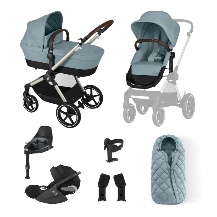 Cybex Eos Pushchair & Cloud T Car Seat Bundle - Sky Blue