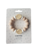 Chewies&More Silicone Leaf Teething Bangle - Pale Pink/Beige