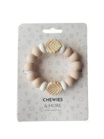 Chewies&More Silicone Leaf Teething Bangle - Pale Pink/Beige