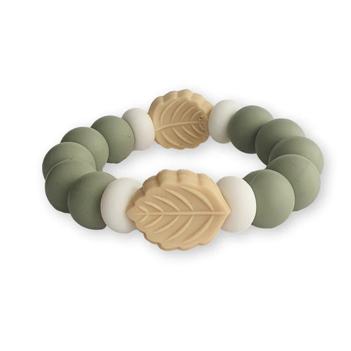 Chewies&More Silicone Leaf Teething Bangle - Sage