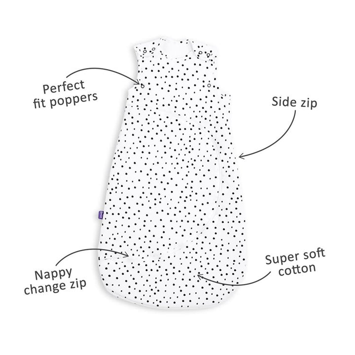 SnuzPouch Sleeping Bag, 2.5 Tog (0-6 Months) - Mono Spots