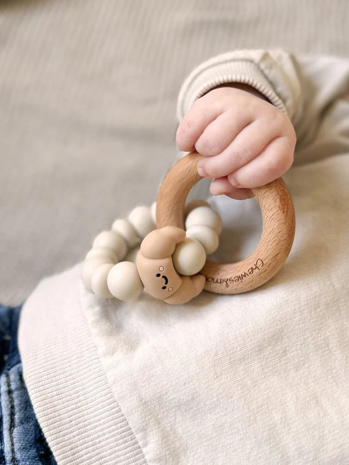 Chewies&More Wooden & Silicone Teething Ring - Sea