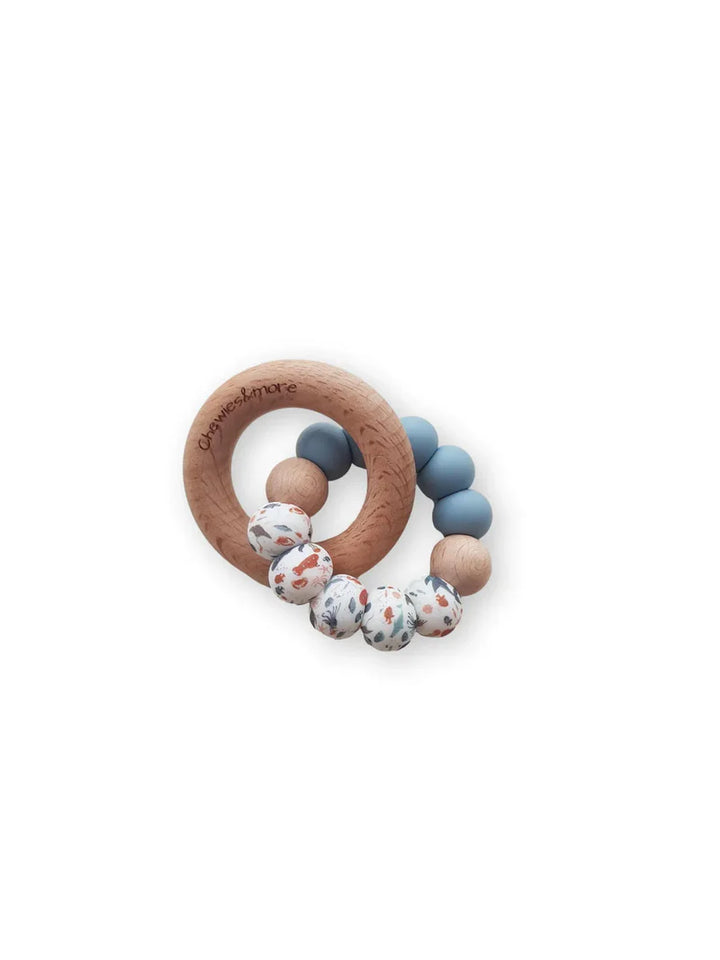 Chewies&More Wooden & Silicone Teething Ring - Sea