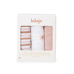 Lulujo 3 Pack Mini Muslin Cloths - Daisies