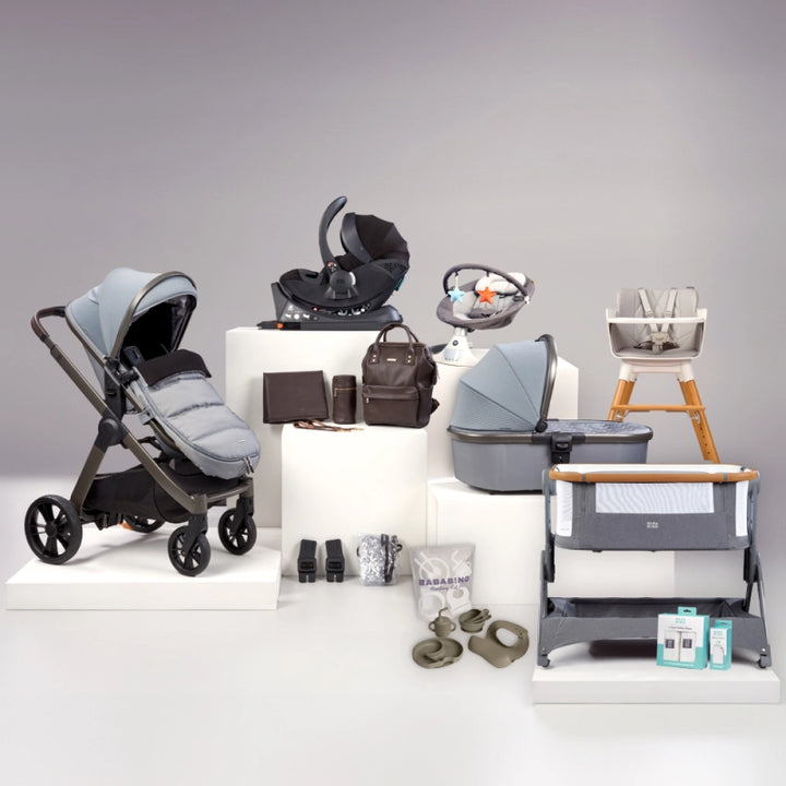 BabaBing Raffi 17 Piece Travel System, Home & Feeding Bundle - Duck Egg