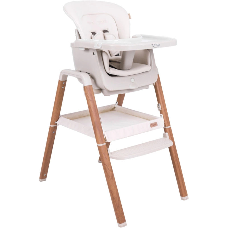 Tutti Bambini Nova Highchair - Ecru/Scandinavian Walnut
