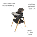 Tutti Bambini Nova Highchair-Grey/Oak