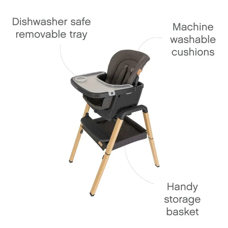Tutti Bambini Nova Highchair-Grey/Oak