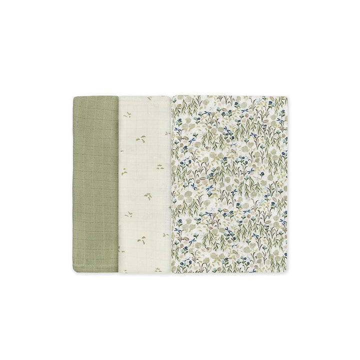 Avery Row 3 Pack Organic Baby Muslin Squares - Riverbank
