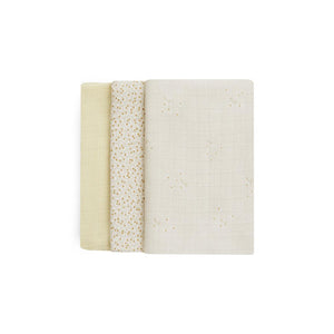 Avery Row 3 Pack Organic Baby Muslin Squares - Wild Chamomile