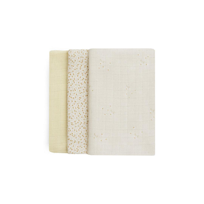 Avery Row 3 Pack Organic Baby Muslin Squares - Wild Chamomile