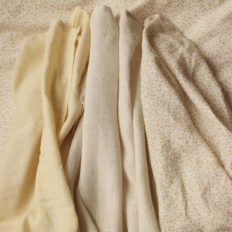 Avery Row 3 Pack Organic Baby Muslin Squares - Wild Chamomile