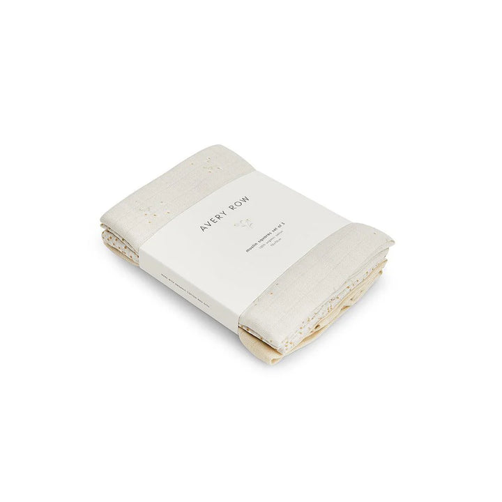 Avery Row 3 Pack Organic Baby Muslin Squares - Wild Chamomile